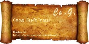 Csog Györgyi névjegykártya